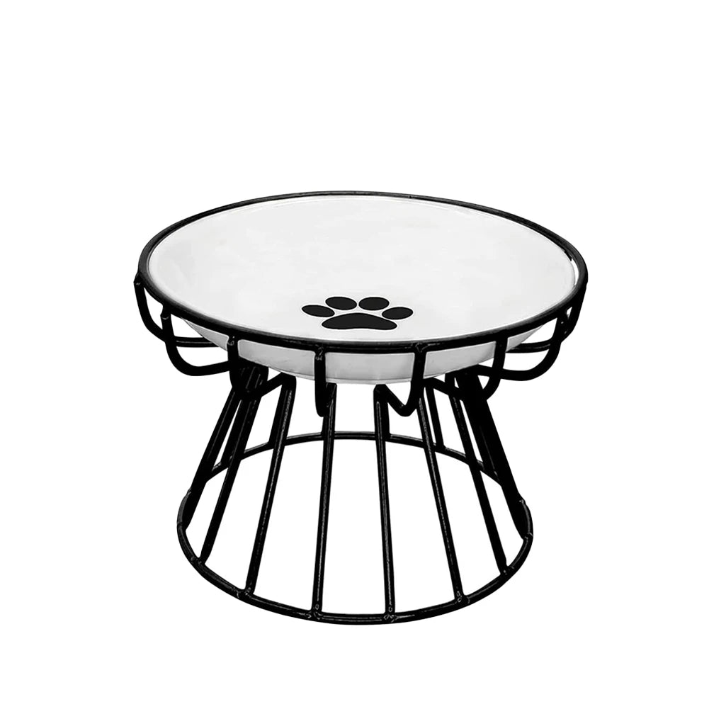 Pet Ceramic Bowl with Iron Rack