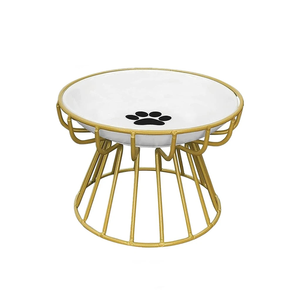 Pet Ceramic Bowl with Iron Rack
