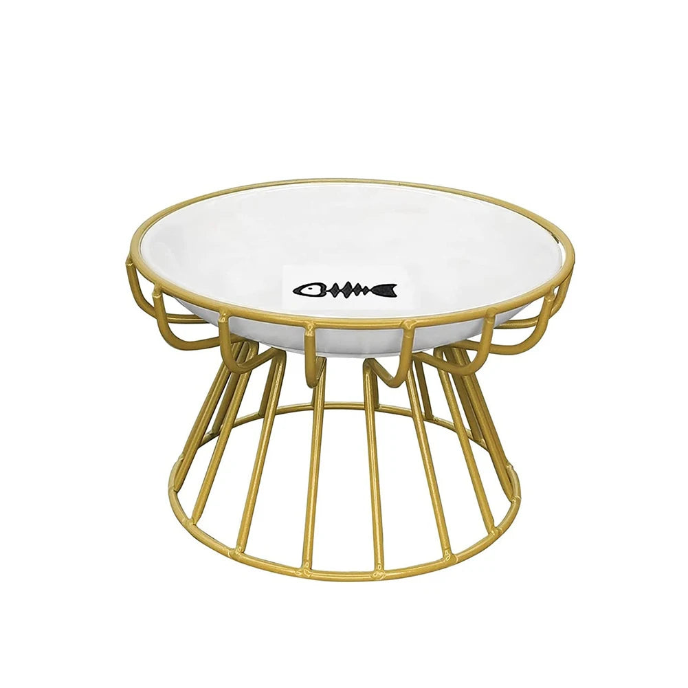 Pet Ceramic Bowl with Iron Rack