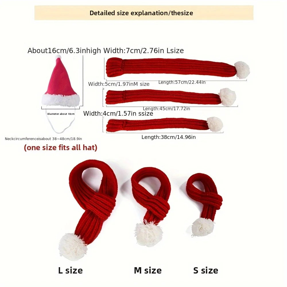Pet Christmas Hat & Scarf Set